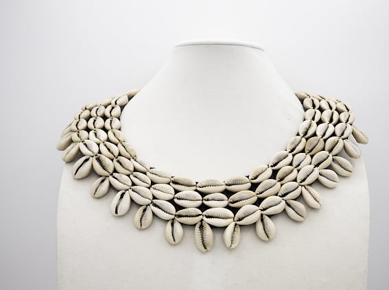 Image of Cowrie Shell Circle Statement Necklace