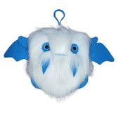 Image of Cloudy the white and blue Floof Monster Friend KEYCHAIN