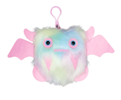 Image of Cotton Candy the pastel rainbow Floof Monster Friend KEYCHAIN
