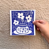 Image 2 of ☺︎ grandma's vase lino print ☺︎