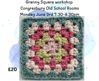 Image 1 of Congresbury Granny square workshop Monday June 3rd 7.30-9.30 pm