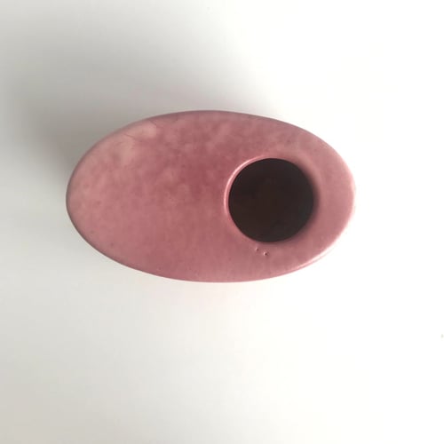 Image of Vintage Dutch pink oval block vase