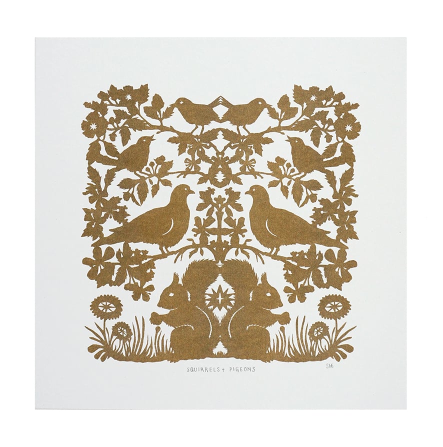 Image of Squirrels + Pigeons - Risograph Print