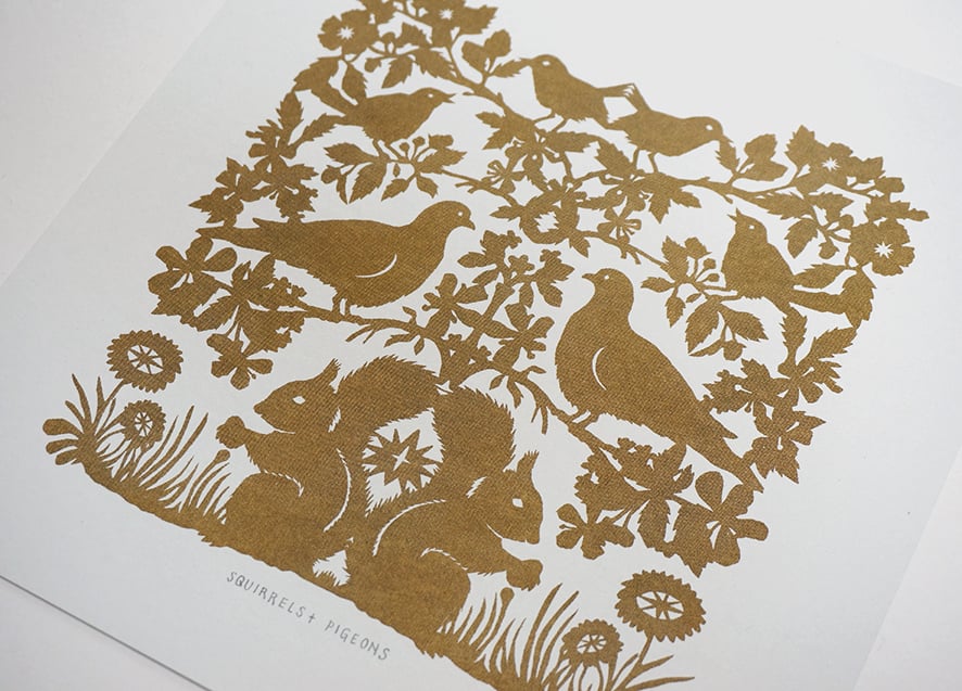 Image of Squirrels + Pigeons - Risograph Print