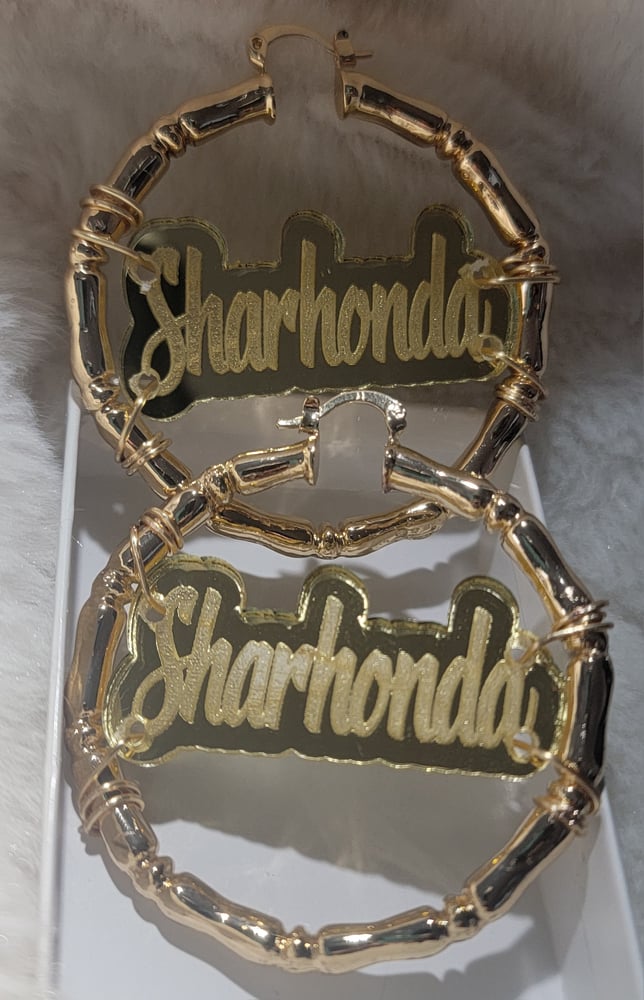 Image of  Personalized Wire Wrap Hoops