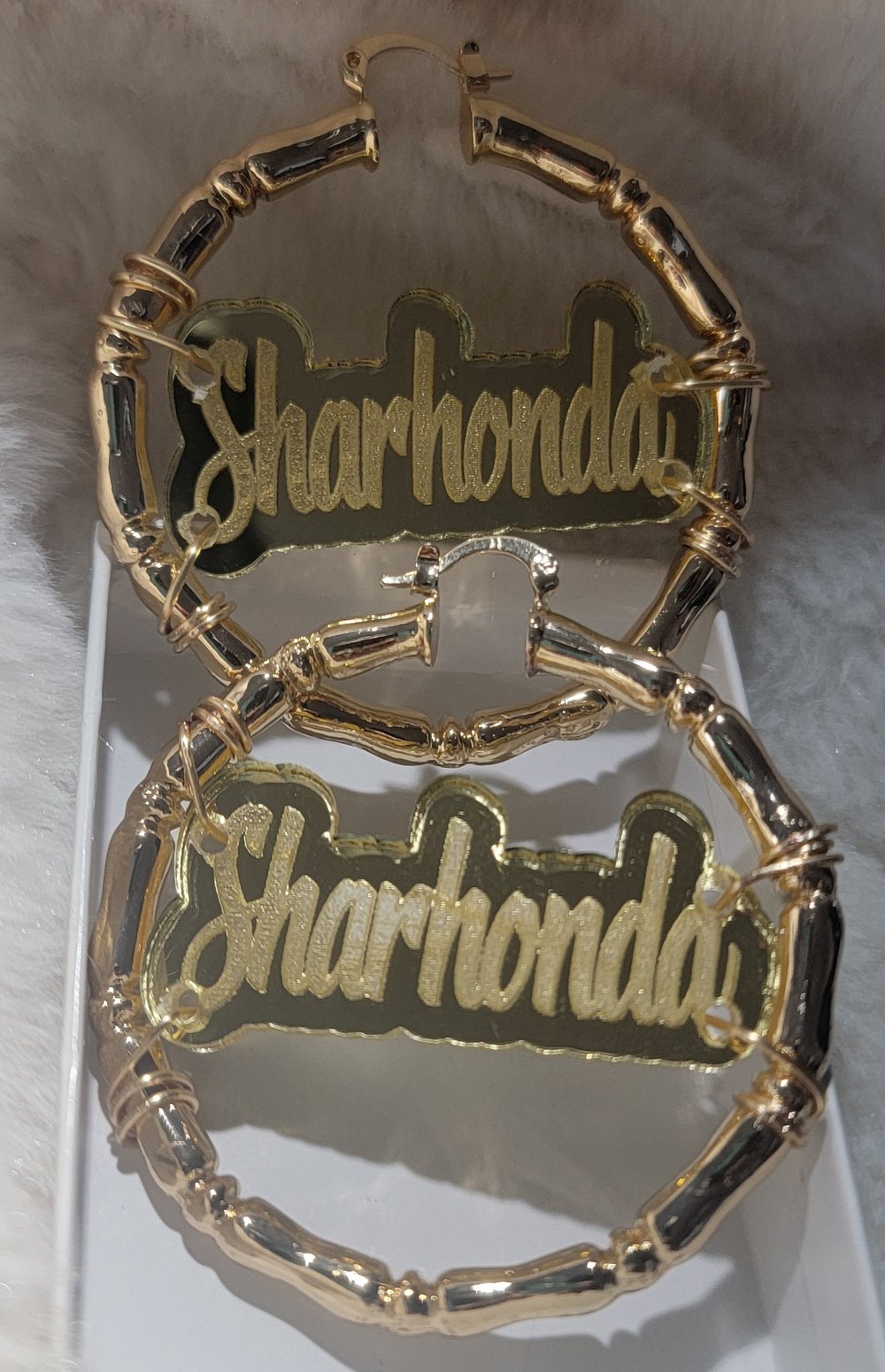 Image of  Personalized Wire Wrap Hoops