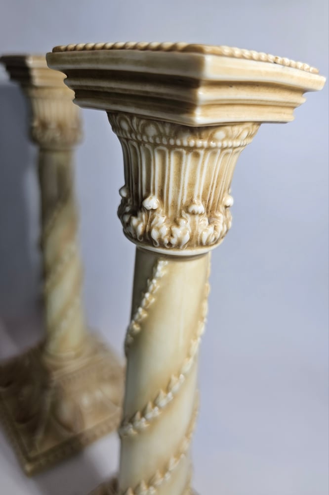 Image of Royal Worcester Pair of Candlesticks