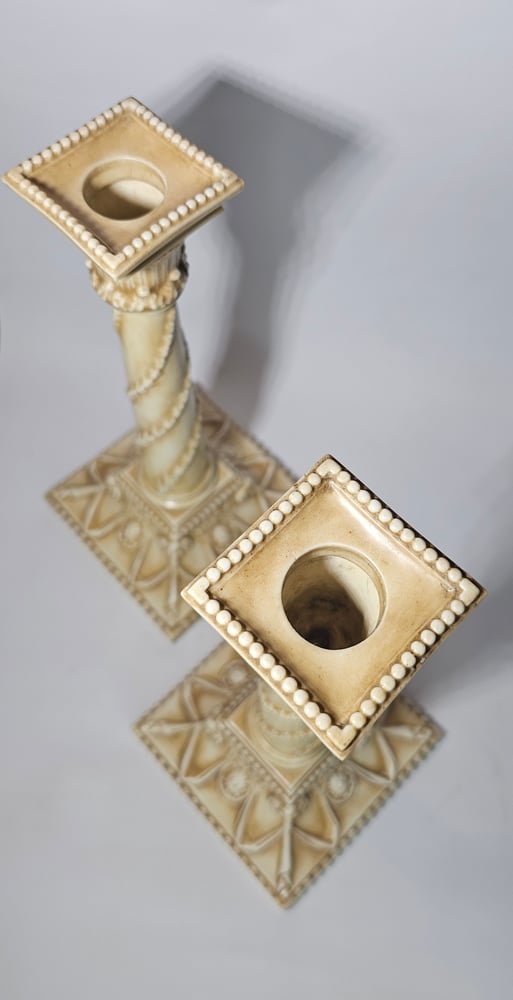 Image of Royal Worcester Pair of Candlesticks