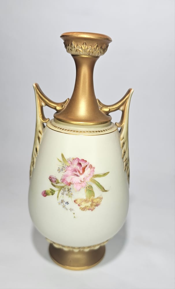 Image of Royal Worcester Vase decorated with flowers