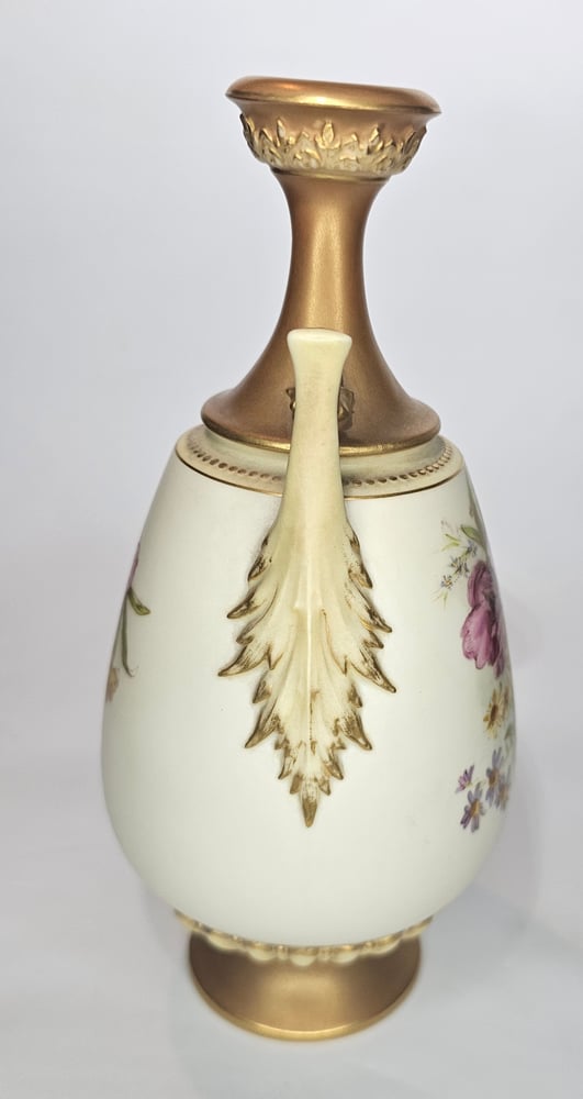 Image of Royal Worcester Vase decorated with flowers