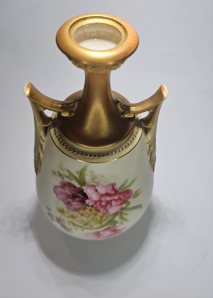 Image of Royal Worcester Vase decorated with flowers