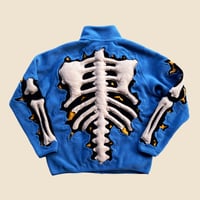 Image 5 of (PRE-ORDER) REWORKED 3D PUFF SKELETON BLUE POLAR FLEECE JACKET SIZE M 