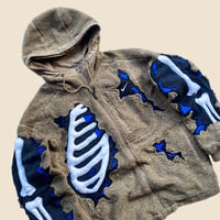 Image 2 of REWORKED NIKE CRACKED 3D PUFF SKELETON SHERPA JACKET L