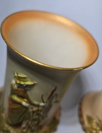Image 5 of Royal Worcester Pair Spill Vases with embossed figures