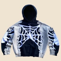 Image 1 of REWORKED NIKE CENTER SPIDERWEB HOODIE SIZE L BOXY