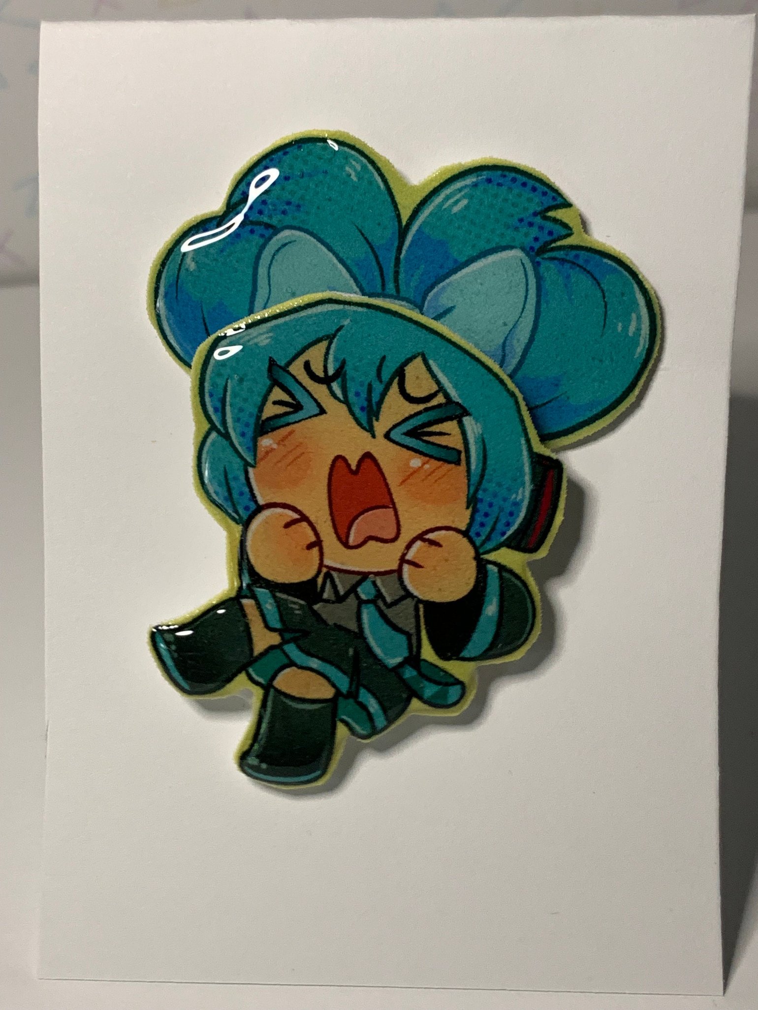 Image of Hatsune Miku shrinky dink  Yell dangle Pin