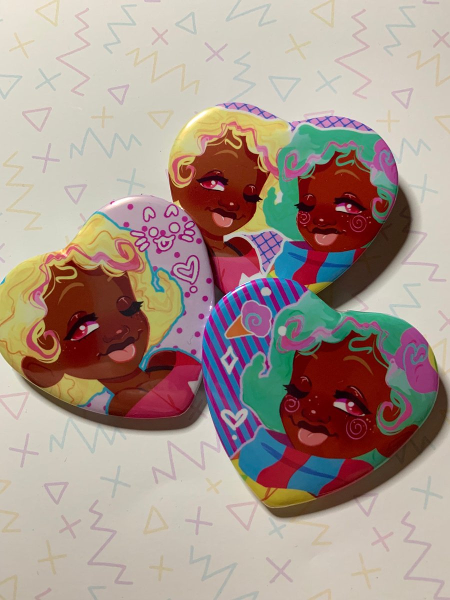 Homestuck Roxy Lalonde trickster heart buttons | BubblyBlueJelly