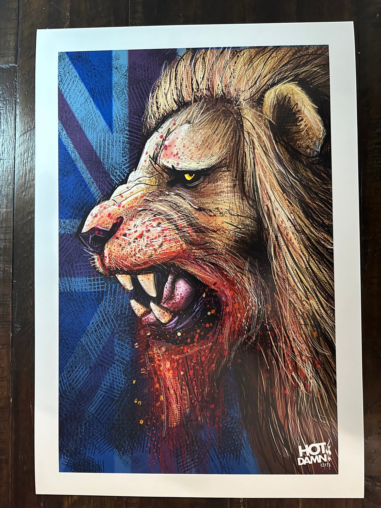 BRITISH LION ART PRINT