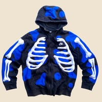 Image 1 of REWORKED NIKE 3D PUFF SKELETON BLUE FLOW ZIPHOODIE SIZE M