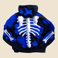 Image 5 of REWORKED NIKE 3D PUFF SKELETON BLUE FLOW ZIPHOODIE SIZE M