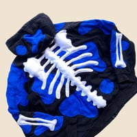 Image 6 of REWORKED NIKE 3D PUFF SKELETON BLUE FLOW ZIPHOODIE SIZE M