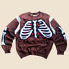 REWORKED NIKE CRACKED 3D PUFF SKELETON BROWN SWEATSHIRT SIZE XL