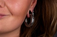 Image 1 of Ear Weights - MAYA - Silver - Stainless Steel - Magnetic Close - Ear Hangers for Stretched Ears