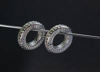 Image 2 of Ear Weights - MAYA - Silver - Stainless Steel - Magnetic Close - Ear Hangers for Stretched Ears