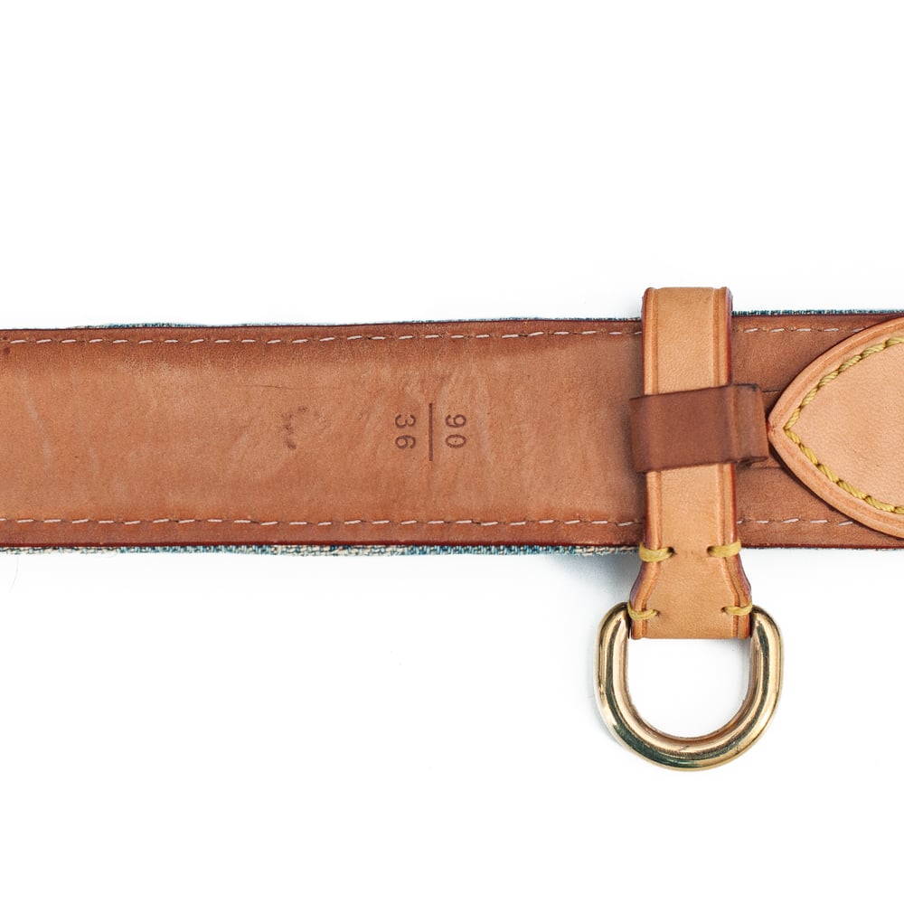 Image of Louis Vuitton 2007 Denim Monogram Belt