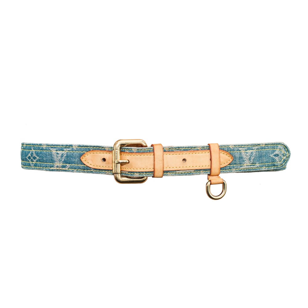 Image of Louis Vuitton 2007 Denim Monogram Belt