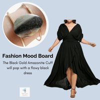 Image 2 of Black-Gold Cuff