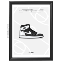 Image 2 of Sneaker Poster Air Jordan 1 “Black and White” 2024 Print