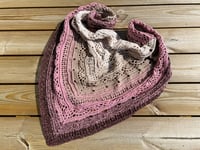 Image 3 of Shawl "Golden Rose" in White, Beige, Pink and Brown Ombré