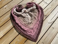 Image 4 of Shawl "Golden Rose" in White, Beige, Pink and Brown Ombré