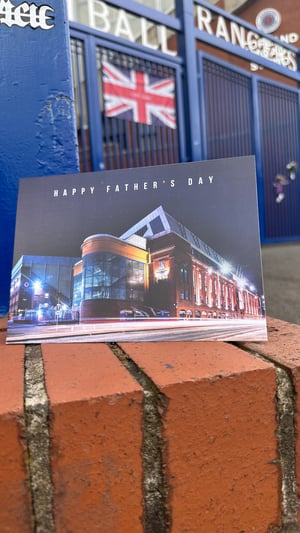 Image of Ibrox at Night, Father's Day Card for Rangers FC Fans