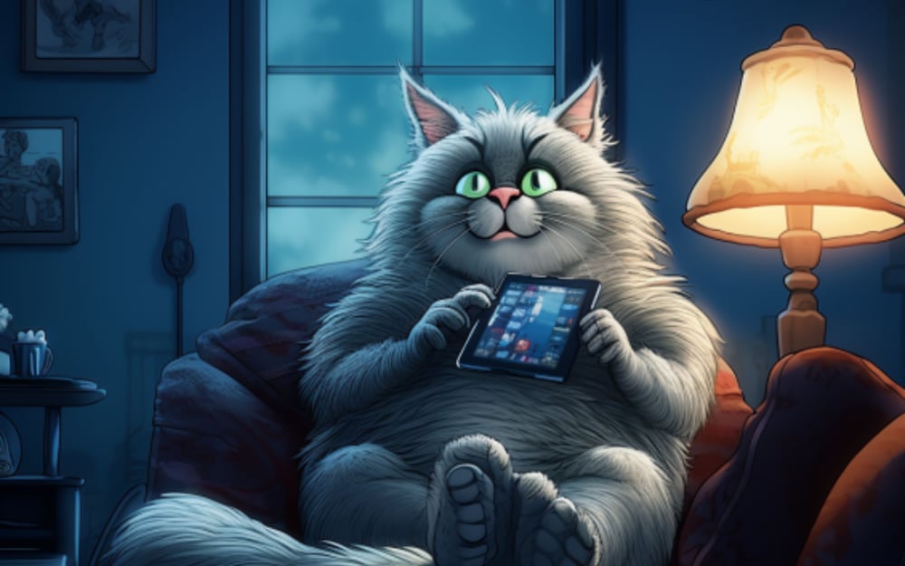 Image of The Cat Who Loves to Watch TV