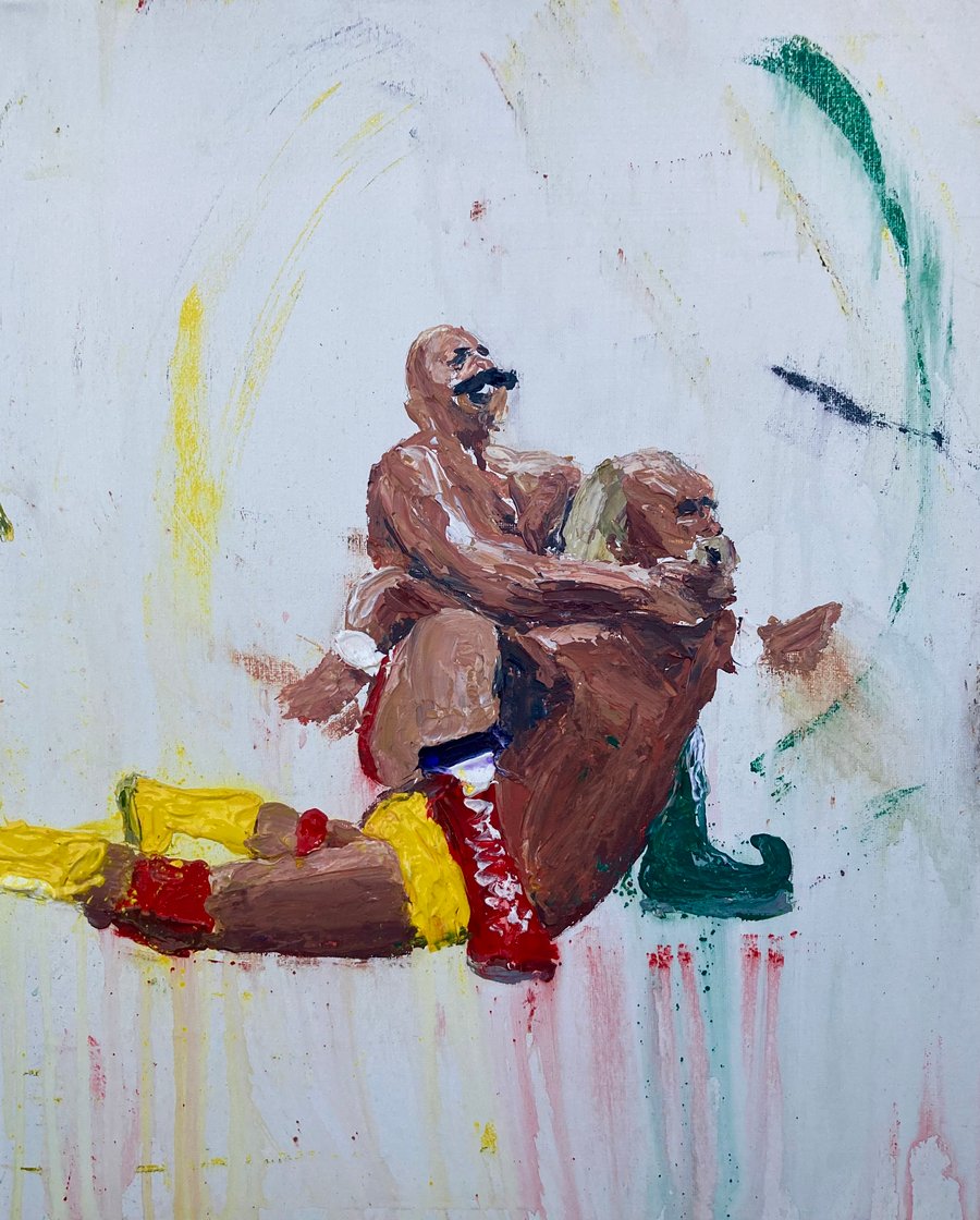 Image of Camel clutch original painting 