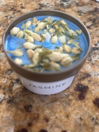 4 oz Jasmine Scented Candle w/ real dried Jasmine Flowers