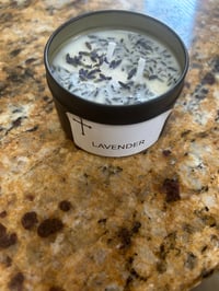 4 oz Lavender Scented Candle w/ dried Lavender