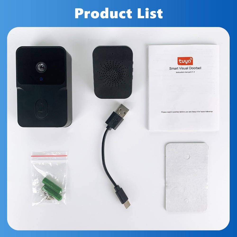 WiFi Doorbell Home Tuya WiFi Wireless Doorbell DC AC Battery Powered Camera Bell with Alexa G