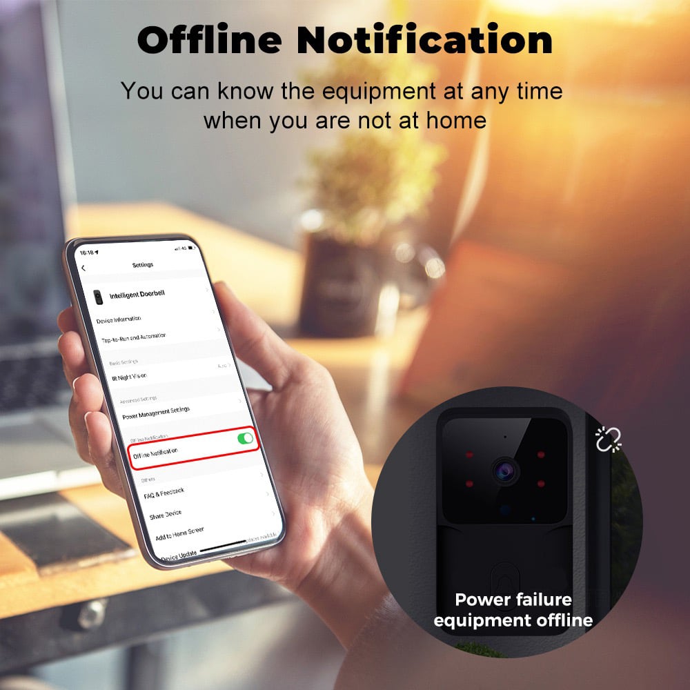 WiFi Doorbell Home Tuya WiFi Wireless Doorbell DC AC Battery Powered Camera Bell with Alexa G