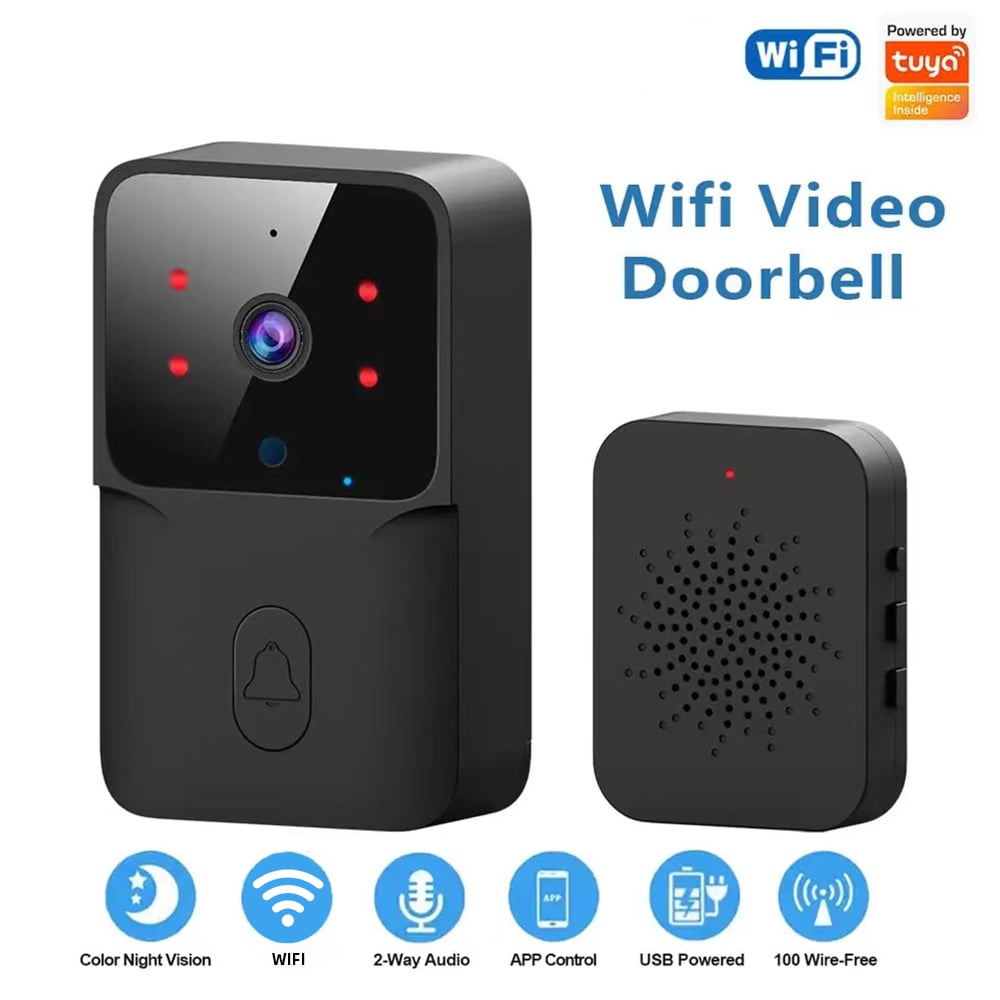 WiFi Doorbell Home Tuya WiFi Wireless Doorbell DC AC Battery Powered Camera Bell with Alexa G