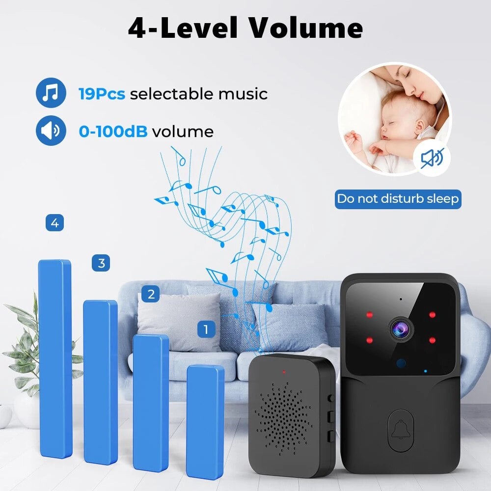 WiFi Doorbell Home Tuya WiFi Wireless Doorbell DC AC Battery Powered Camera Bell with Alexa G