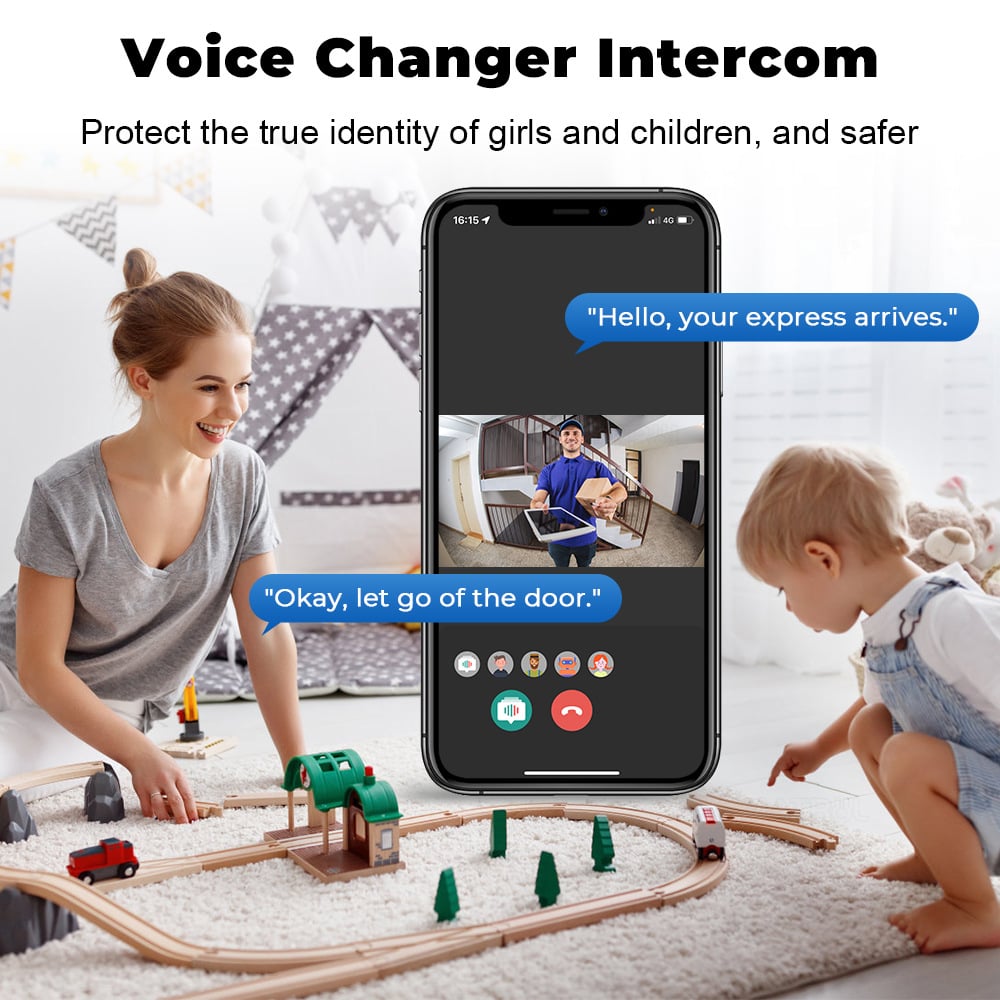 WiFi Doorbell Home Tuya WiFi Wireless Doorbell DC AC Battery Powered Camera Bell with Alexa G