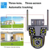 6MP 3K WIFI IP Outdoor Camera Motion Tracking PTZ Video Camera Three Lens Three Screen Waterproof