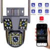 6MP 3K WIFI IP Outdoor Camera Motion Tracking PTZ Video Camera Three Lens Three Screen Waterproof