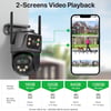 6K 9MP HD IP Camera Outdoor 8x Zoom Dual Screen External WiFi Camera 4K 8MP Security PTZ Cam