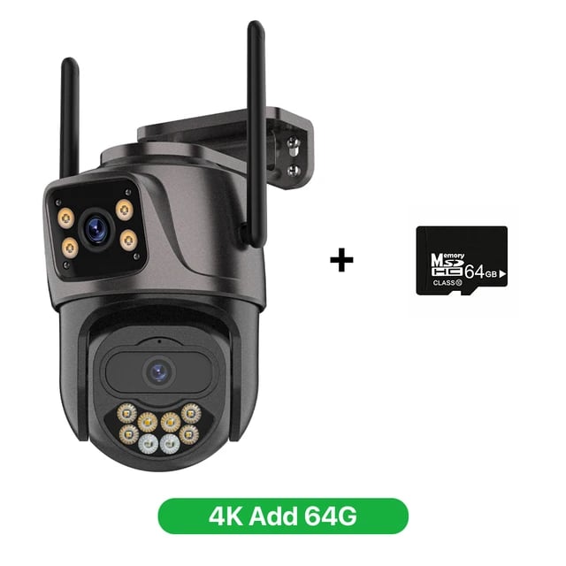 6K 9MP HD IP Camera Outdoor 8x Zoom Dual Screen External WiFi Camera 4K 8MP Security PTZ Cam
