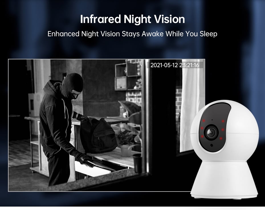 3MP Tuya Smart Mini WiFi IP Camera Indoor Wireless Home Security AI Human Detect CCTV 