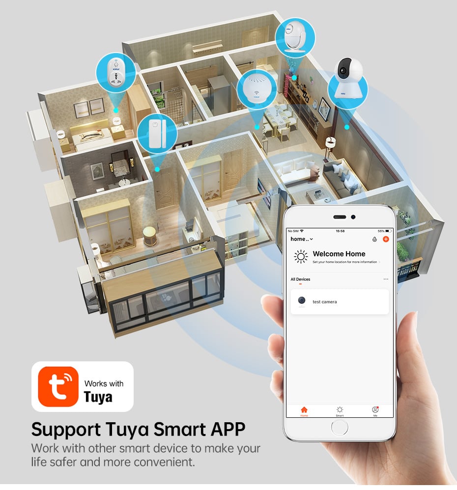 3MP Tuya Smart Mini WiFi IP Camera Indoor Wireless Home Security AI Human Detect CCTV 